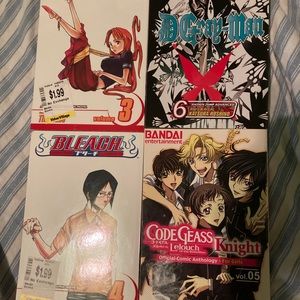 4 Manga Tomes - Bleach, D.Gray-man, Code Geass